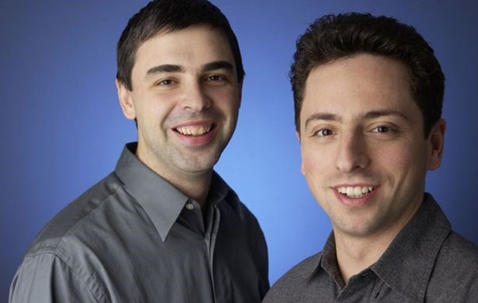Google'ın kurucuları Larry Page (solda) ve Sergey Brin.
