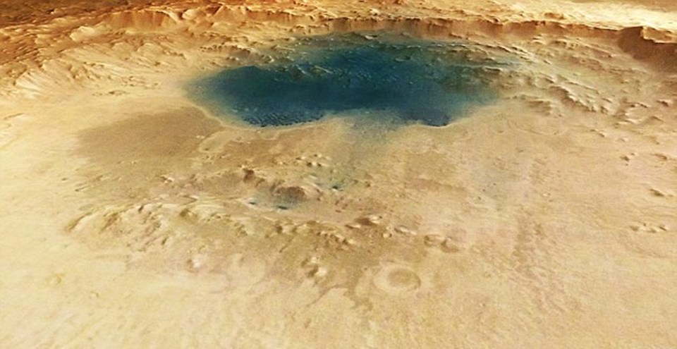 Kuvvetli rüzgar ve erozyon nedeniyle Mars'ın yüzeyinde oldukça geniş kraterler bulunuyor.